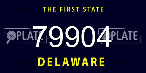 79904 Delaware License Plate