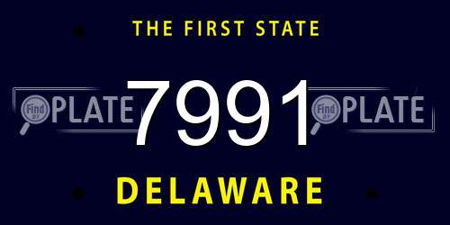 7991 Delaware License Plate