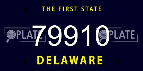 79910 Delaware License Plate
