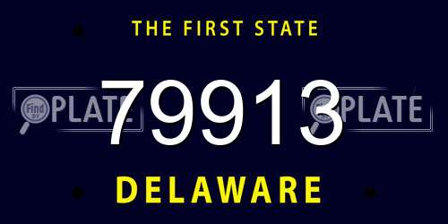 79913 Delaware License Plate