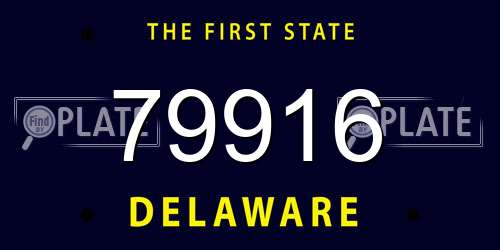 79916 Delaware License Plate