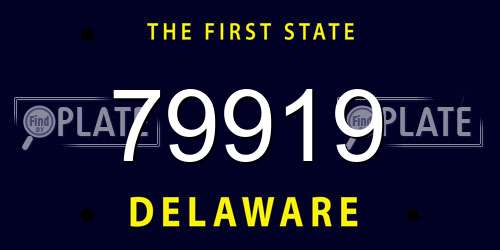 79919 Delaware License Plate