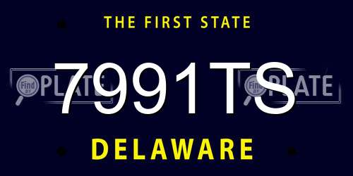 7991TS Delaware License Plate