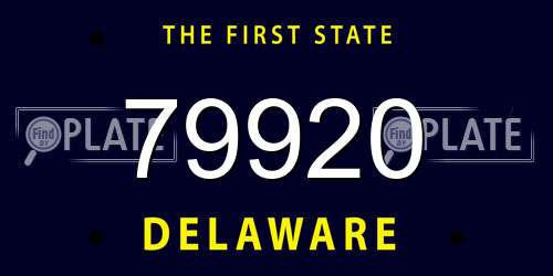 79920 Delaware License Plate