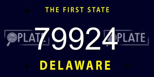 79924 Delaware License Plate