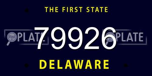 79926 Delaware License Plate