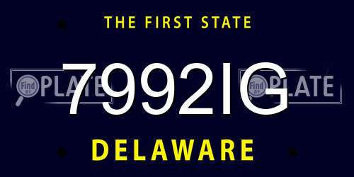 7992IG Delaware License Plate