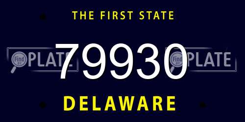 79930 Delaware License Plate