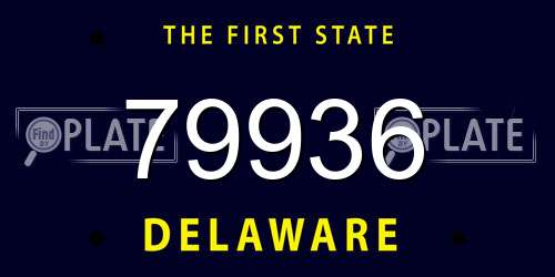79936 Delaware License Plate