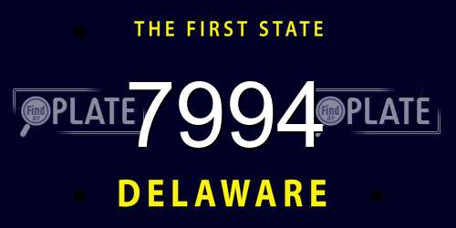 7994 Delaware License Plate