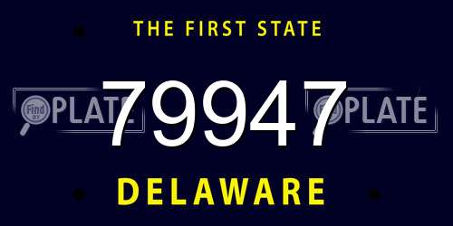 79947 Delaware License Plate