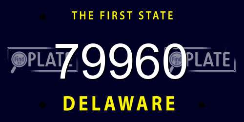 79960 Delaware License Plate