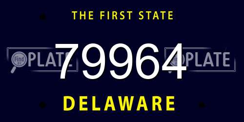 79964 Delaware License Plate