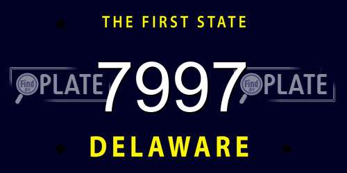 7997 Delaware License Plate