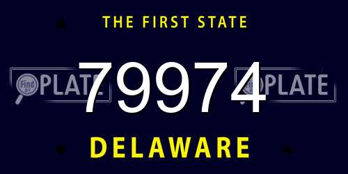 79974 Delaware License Plate