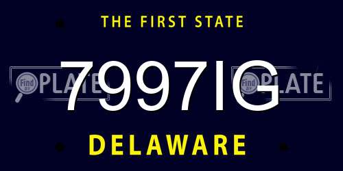 7997IG Delaware License Plate