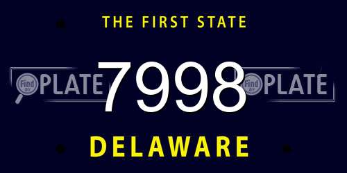 7998 Delaware License Plate