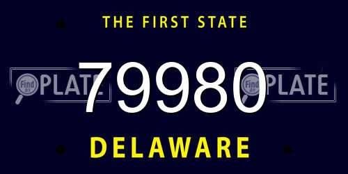 79980 Delaware License Plate