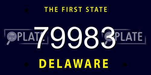 79983 Delaware License Plate