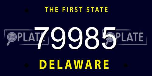 79985 Delaware License Plate