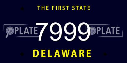 7999 Delaware License Plate