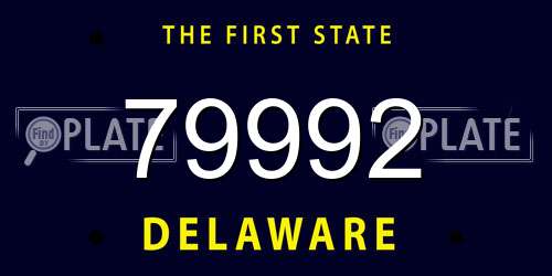 79992 Delaware License Plate