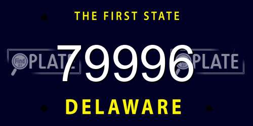 79996 Delaware License Plate