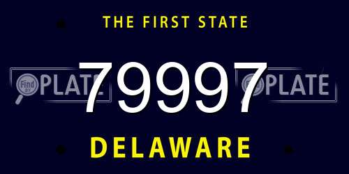 79997 Delaware License Plate