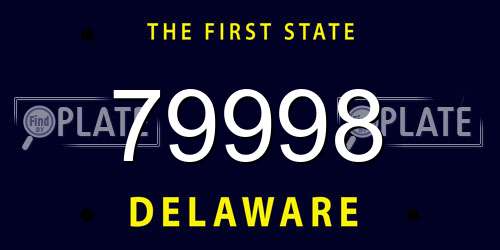 79998 Delaware License Plate