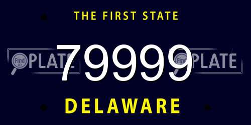79999 Delaware License Plate