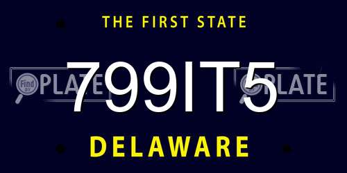 799IT5 Delaware License Plate