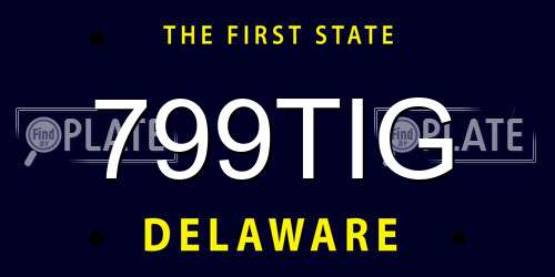 799TIG Delaware License Plate