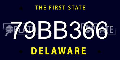 79BB366 Delaware License Plate