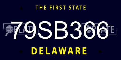 79SB366 Delaware License Plate