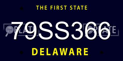 79SS366 Delaware License Plate