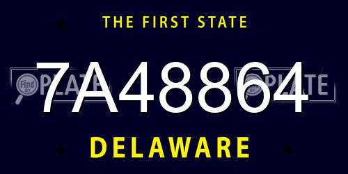 7A48864 Delaware License Plate