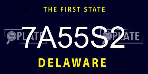 7A55S2 Delaware License Plate
