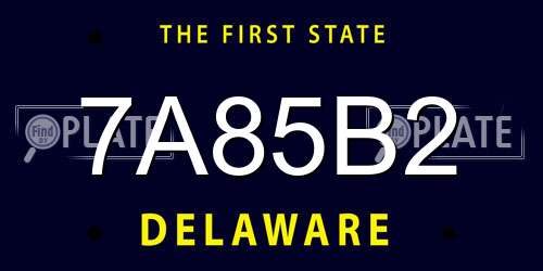 7A85B2 Delaware License Plate