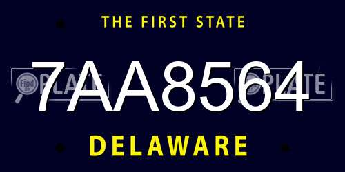 7AA8564 Delaware License Plate