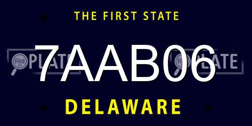 7AAB06 Delaware License Plate