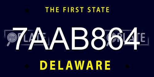 7AAB864 Delaware License Plate