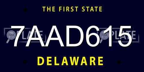 7AAD615 Delaware License Plate