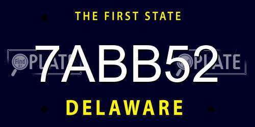 7ABB52 Delaware License Plate