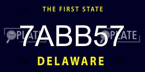 7ABB57 Delaware License Plate