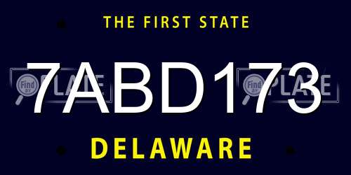 7ABD173 Delaware License Plate