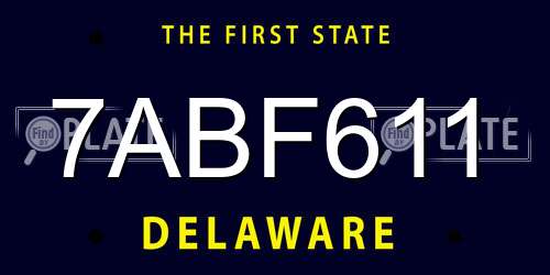 7ABF611 Delaware License Plate