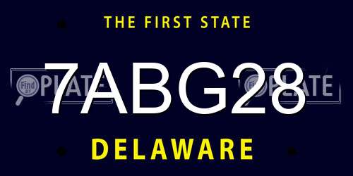 7ABG28 Delaware License Plate