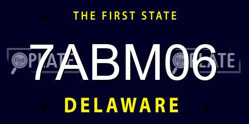 7ABM06 Delaware License Plate