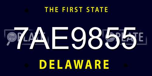 7AE9855 Delaware License Plate