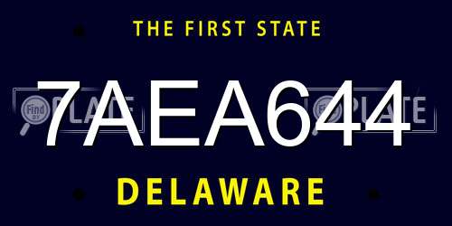 7AEA644 Delaware License Plate